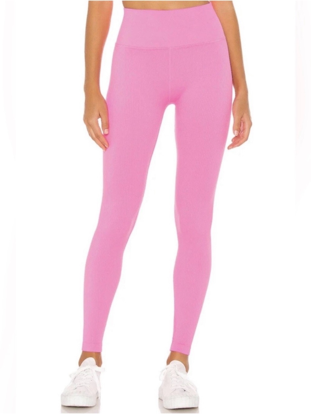 Spiritual Gangster Women's Pink Ribbed Leggings